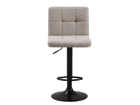 Taburete Etxarri de tela lavable regulable a gas, base negra - Beige Tostado