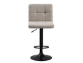 Taburete Etxarri de tela lavable regulable a gas, base negra - Beige Tostado