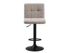 Taburete Etxarri de tela lavable regulable a gas, base negra - Beige Tostado
