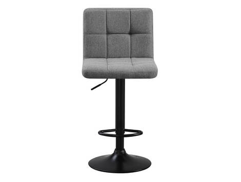 Taburete Etxarri de tela lavable regulable a gas, base negra - Gris