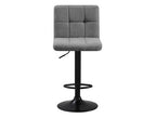 Taburete Etxarri de tela lavable regulable a gas, base negra - Gris